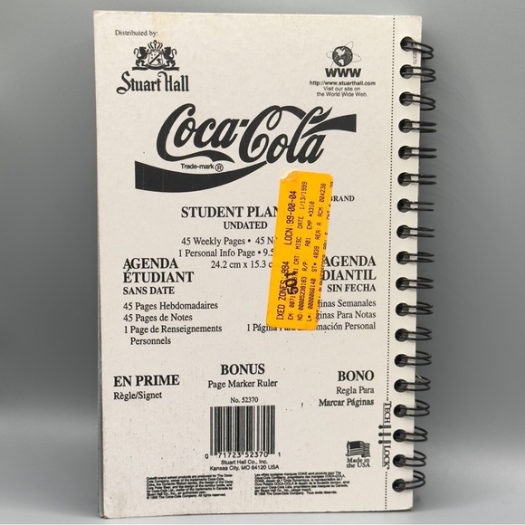 Vintage Coca-Cola Daily Planner w/ Ruler โ 1995 Stuart Hall, Polar Bear - Picture 10 of 14